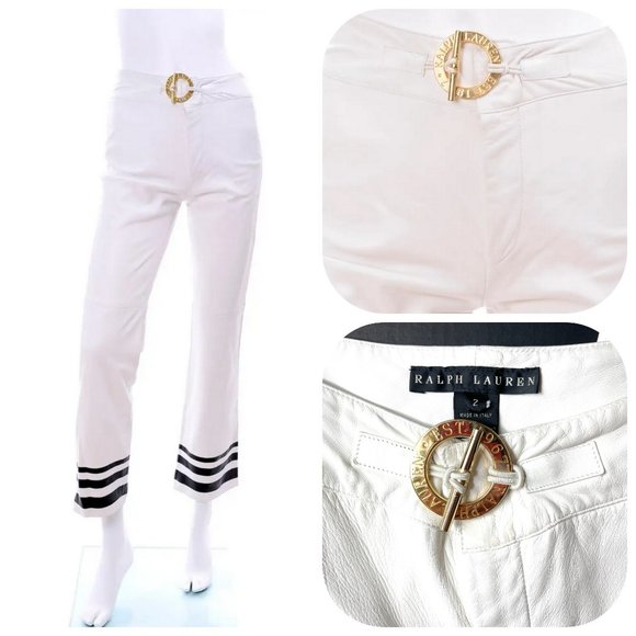 Ralph Lauren Black label White leather pants Made in Italy